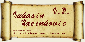 Vukašin Mačinković vizit kartica